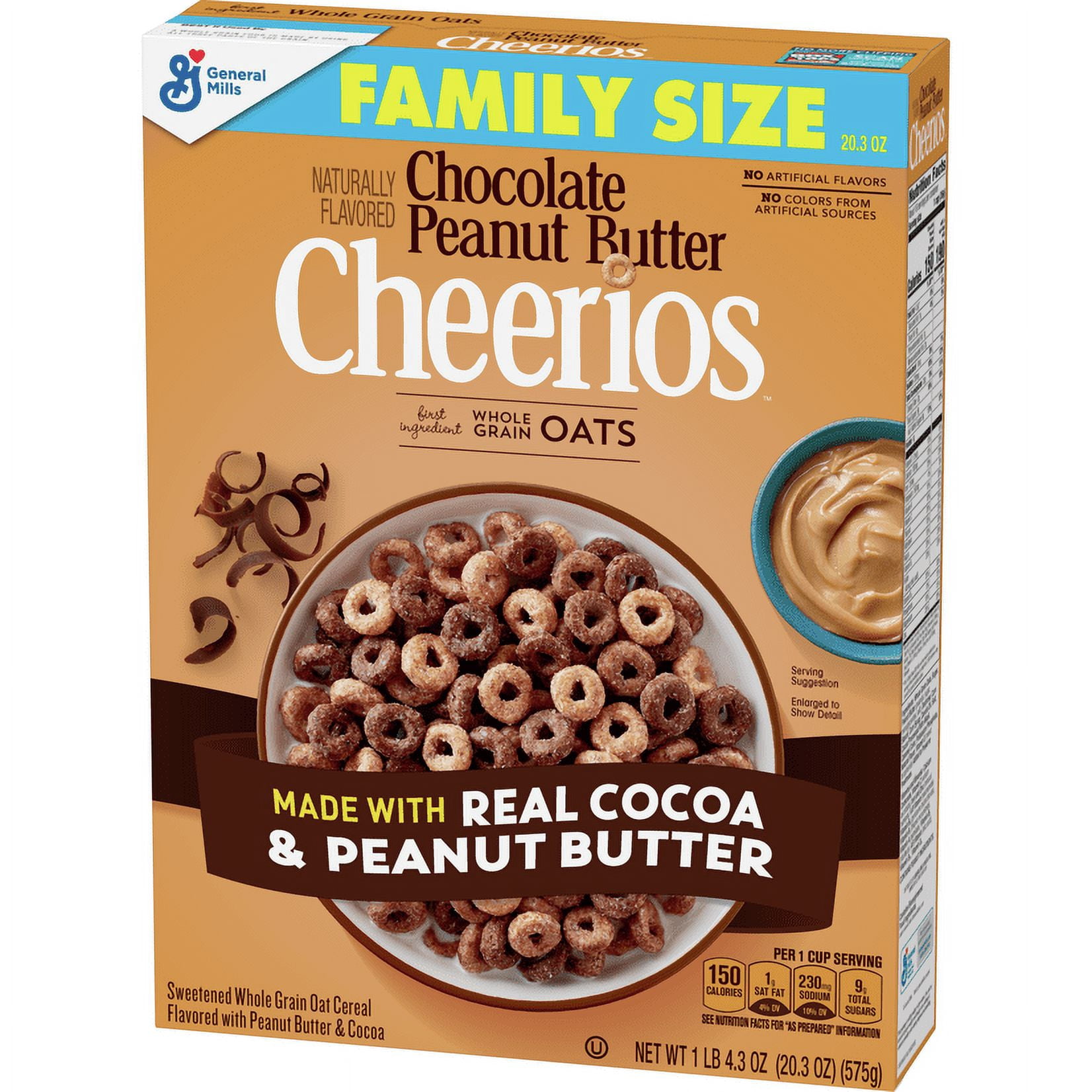 Chocolate Peanut Butter Cheerios, Breakfast Cereal with Oats, 20.3 oz