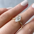 thumbnail image 4 of Cora Jewellery 2CT Marquise Moissanite Solitaire Engagement Ring For Women, 18K Yellow Gold, 4 of 5