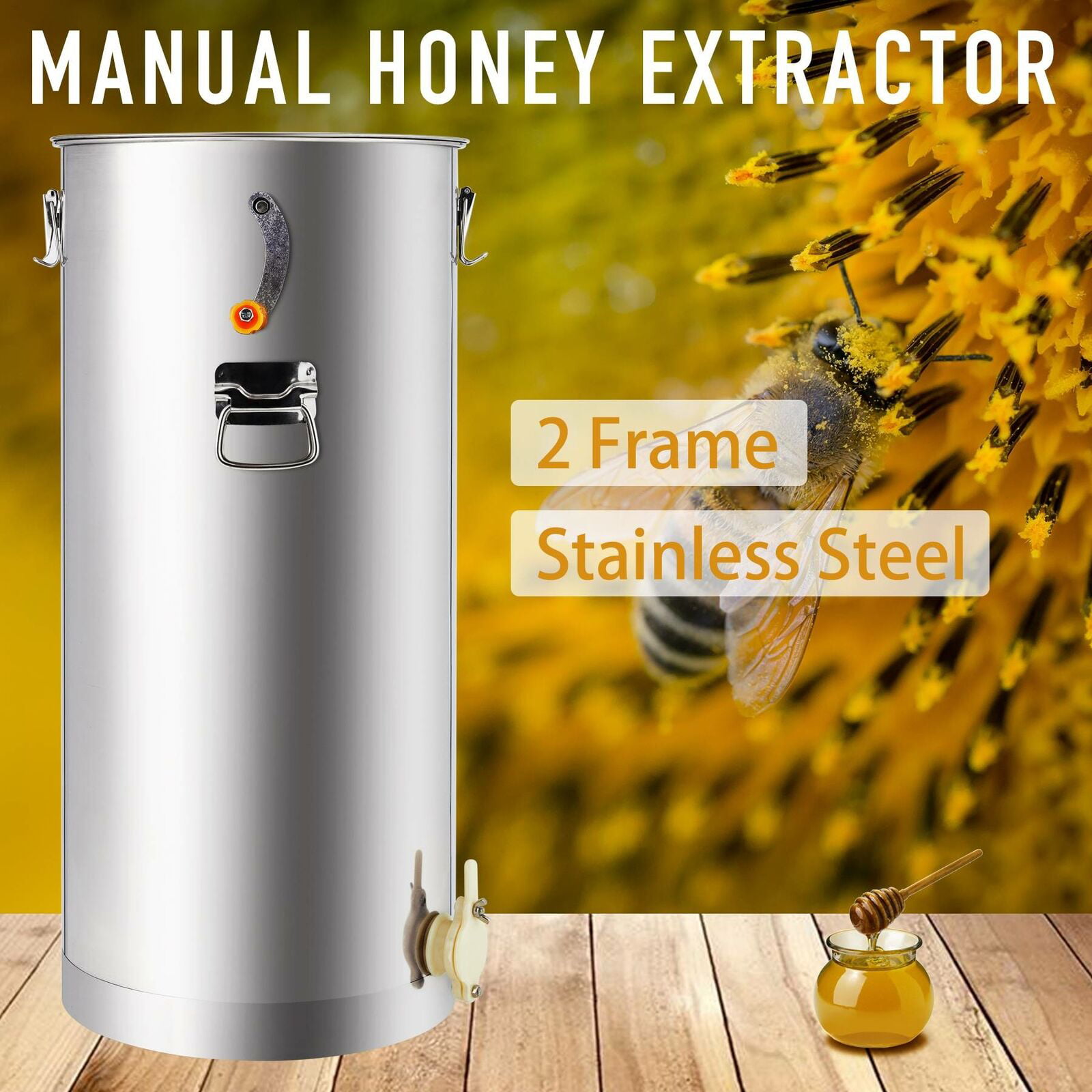 Details about   Manual Honey Extractor Separator 4 Frame Bee Extractor Stainless Steel Honey 