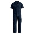 thumbnail image 7 of BVOFAR Mens Summer Beach Outfits 2 Piece Short Sleeve Button Down Shirt and Cargo Pants Sets Casual Vacation Loungewear Navy M, 7 of 7