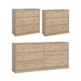 thumbnail image 4 of Tvilum Studio 3-Piece Bedroom Set - 6 Drawer Double Dresser And Chest Set Of 2, Jackson Hickory, 4 of 11
