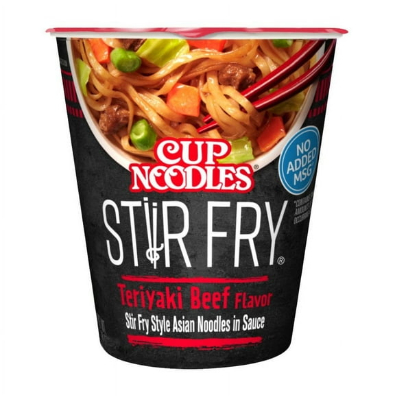 Pack of 2 Nissin Cup Noodles Teriyaki Beef Flavor Stir Fry, 3 oz (packaging may vary)