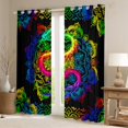 thumbnail image 2 of Manfei Magical Dragon Animal Blackout Curtains Set of 2 (52x84 Each), Bohemian Damask Flower Window Curtains, Mandala Hippie Style Curtains and Drapes, Curtains Blackout Room Decor, 2 of 6