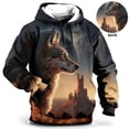 thumbnail image 4 of Nueva sudadera con capucha con estampado 3D de lobo y textura para hombre, de manga larga, informal, holgada, de gran tamaño, para exteriores, Y2k, 4 of 5