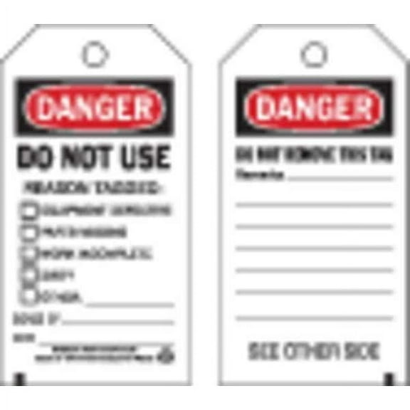 Brady Danger Tag,5 3/4in H,3in W,Crdstck,PK100 86643