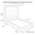 thumbnail image 4 of Box Base Cama Queen Size + Cabecera Titan Palo de Rosa Dicasa Titan Dante, 4 of 8
