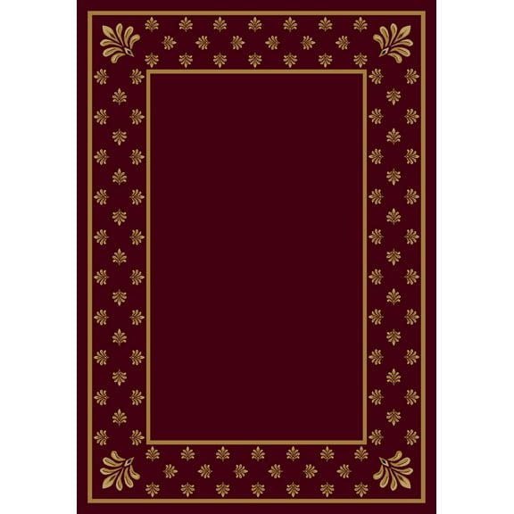 Milliken Red Bordered Solid Area Rug Adonis Garnet II - Aprx 3' 10" x 5' 4"