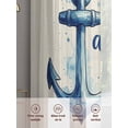 thumbnail image 6 of Blue Anchor Sheer Curtains 108 Inch Long 2 Panels, Watercolor Hope Anchors The Soul Linen Texture Light Filtering Rod Pocket Curtains, Sheer Voile Drapes for Living Room Bedroom, 52"x108", 6 of 8