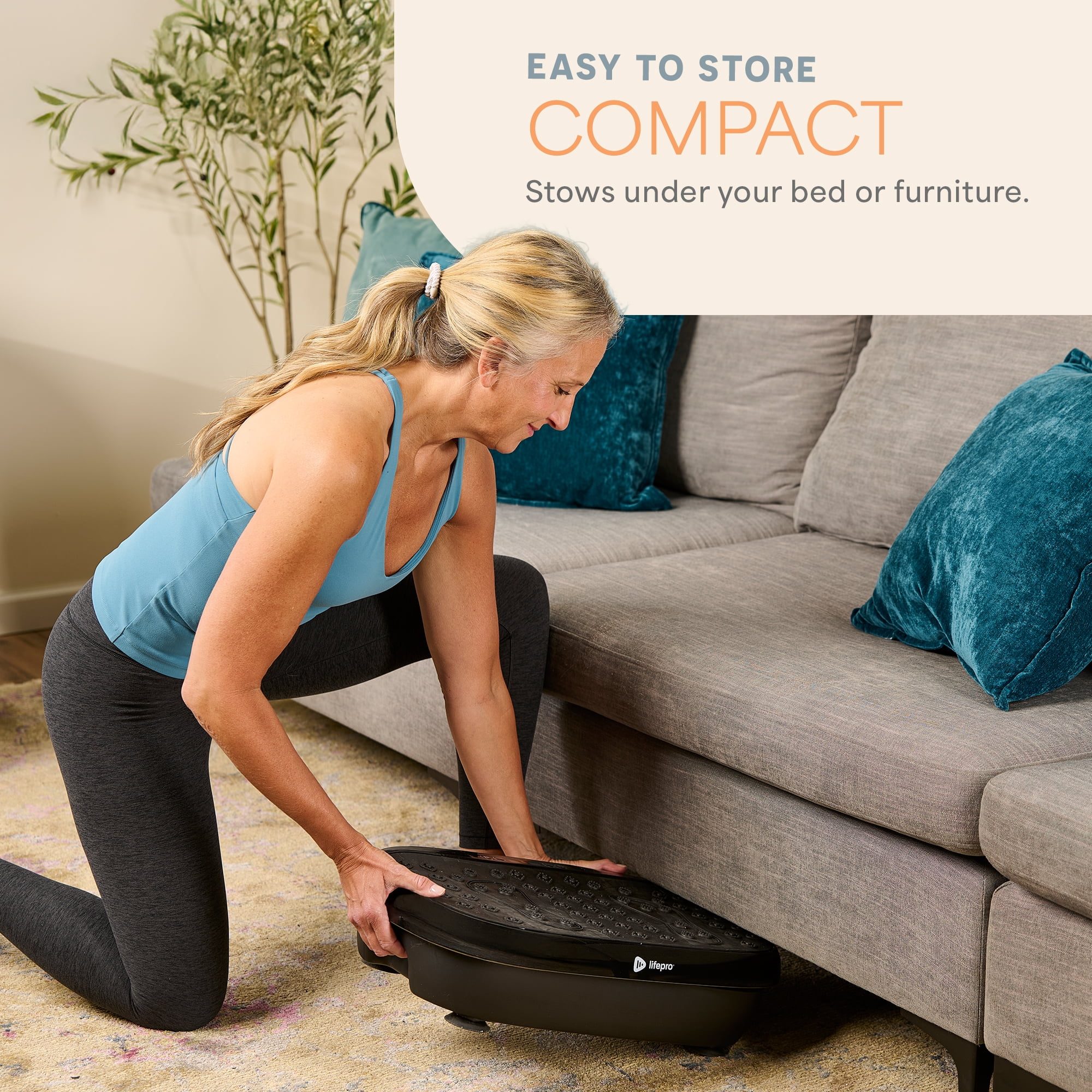 Lifepro HexaPlate Lite Vibration Plate Exercise Machine – Full Body Vibrating Plate for Weight Loss, Lymphatic Drainage & Recovery – Compact Home Workout with Magnetic Acupoints & Remote - Black
