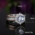 thumbnail image 2 of K-KED 925 Silver Ring Oval Round Zircon Stone Rings Womens Men's Wedding Jewelry-6-Silver, 2 of 7