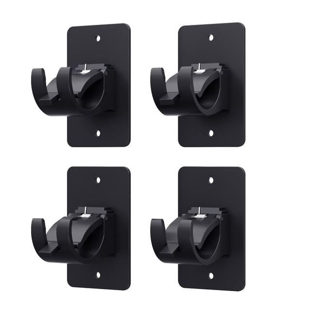 Soporte autoadhesivo para barra de cortina Wabboreq, 4 unidades, negro