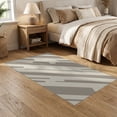 thumbnail image 2 of ODIKA 5'x7' Beige Taupe Modern Diagonal Stripe Washable Area Rug Abstract Geometric Pattern Dynamic Angular Easy Care, Non-Shedding, Pet Friendly, for Small Living Room, Bedroom, 2 of 7