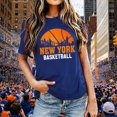 thumbnail image 2 of Women Casual Basketball Style Short Sleeve Crew Neck T-Shirt, Soft Breathable Cotton Loose Fit Sports Daily Tops, City Themed Lightweight Summer Tees for Outdoor Workout, 2 of 5