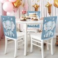 thumbnail image 4 of Decorative Chair Back Cover One Size x2 Chair Cover Dining Chair Slipcovers Chair Back Decoration Festival Chair Decoration Cute Little Blue Elephant, 4 of 6