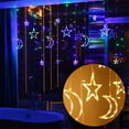 thumbnail image 5 of 138 LEDS Star Moon String Lights 11.5FT Waterproof Lamp Fairy Light for romantic atmosphere Curtain Home Bedroom Patio Garden Festival Christmas Party Wedding Garden, Patio Decor, 5 of 8
