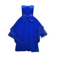 thumbnail image 4 of CPNG Girls' Vibrant Sleeveless Embellished Lace & Tulle High-Low Flower Girl Dress – Elegant Bodice with Intricate Embroidery, Flowy Ball Gown Skirt for Weddings, Birthday Parties, 4 of 7