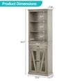 thumbnail image 3 of Kselythan Tall Bathroom Storage Cabinet,Tall Bathroom Cabinet,Farmhouse Bookcase,Freestanding Floor Cabinet With Adjustable Shelves,2 Doors And 1 Drawer For Living Room Entryway Kitchen, 3 of 7