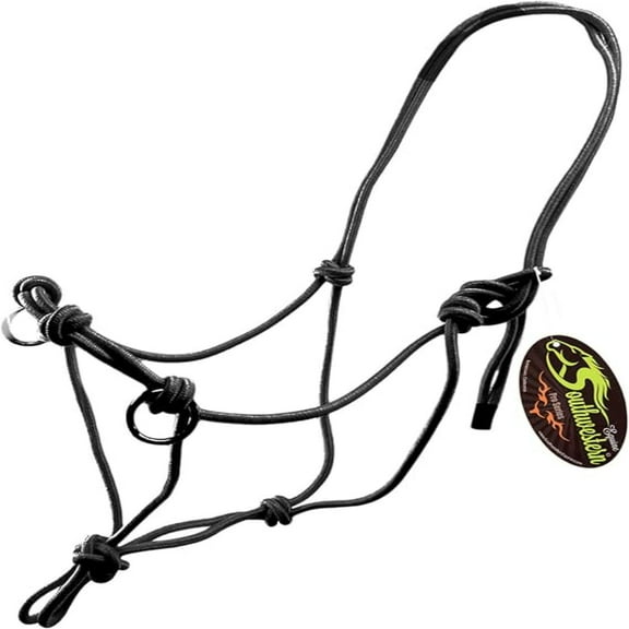 Southwestern Equine Side Pull Rope Halters with Nickle Plated Rings