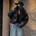 thumbnail image 2 of Abrigos abullonados de estilo Bomber para mujer, Parkas coreanas, pantalones cortos simples, gruesos y cálidos, ropa de calle Chic que combina con todo, moda Coreana de invierno, novedad de 2024, 2 of 5