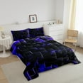 thumbnail image 3 of Erosebridal Geometric Square Bedding Sets King With Comforter,Futuristic Cubes Comforter Sets King Size,Stereoscopic Room Decorative,Reversible,Ultra Soft,3-Piece, 3 of 8