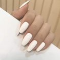 thumbnail image 3 of 24 PCS Fake Nails,Side Glue Nail Sticker, Matte Press on Nails Acrylic False Coffin Nail, Solid Color Artificial Nail Salon Tips Manicur, 3 of 4