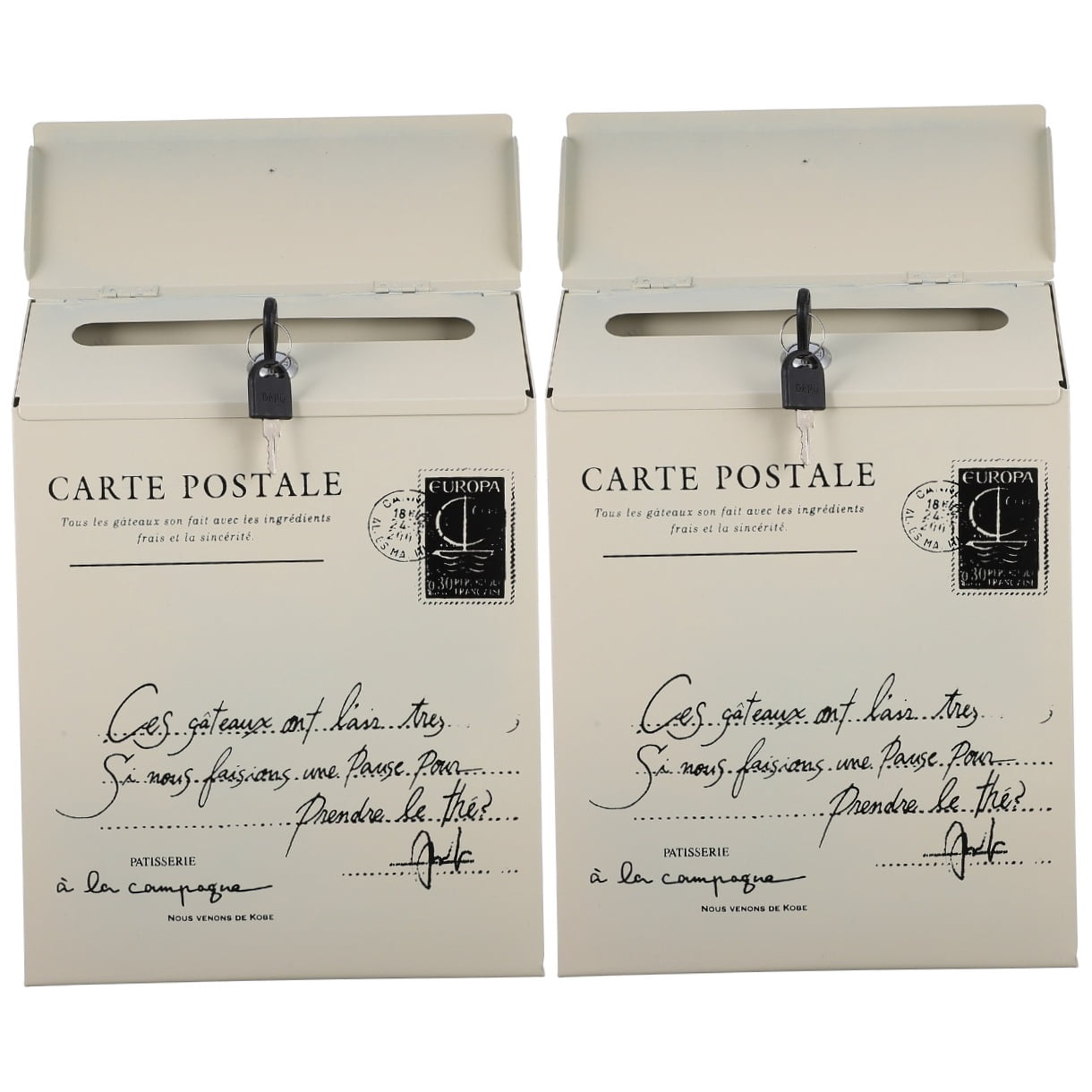 Hytrove Newspaper Mailbox American Style Outdoor Use 2Set 11.51X8.53X2.55Inch