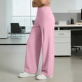 thumbnail image 6 of Mifsaly Running Pants Women High Waisted Wide Leg Yoga Pant Soft Comfortable Stretchy Gym Outdoor Hiking Athletic Workout Outfits with Pockets Pink,L, 6 of 8
