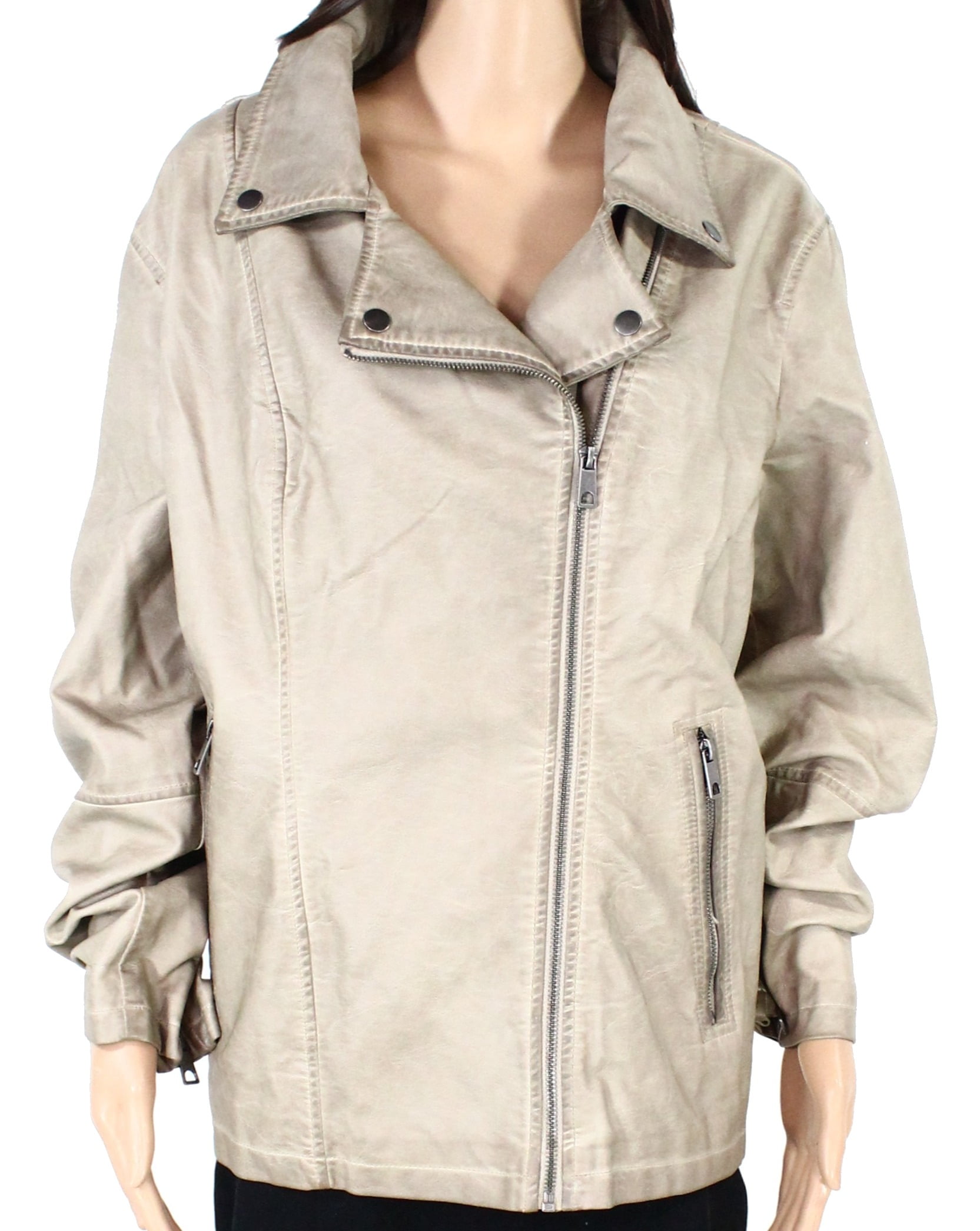 style and co faux leather moto jacket