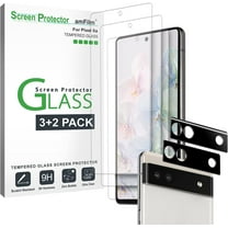 (3 2 Pack)  amFilm  Google Pixel 6A -5G Tempered Glass Screen & lens Protector