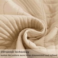 thumbnail image 4 of Hyashoshi Khaki Fan-Shaped Pattern King Size Quilt Set, 3 Pieces Lightweight Bedspread Coverlet, Floral Ultrasonic Quilted Bedding for King Beds, Soft All Season Reversible Quilt with 2 Pillow Shams, 4 of 6