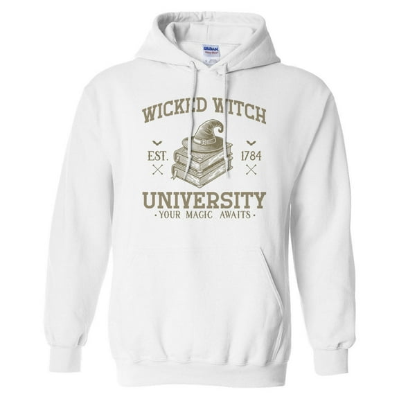 Wicked Witch University Hoodie Sweatshirt Unisex Large White