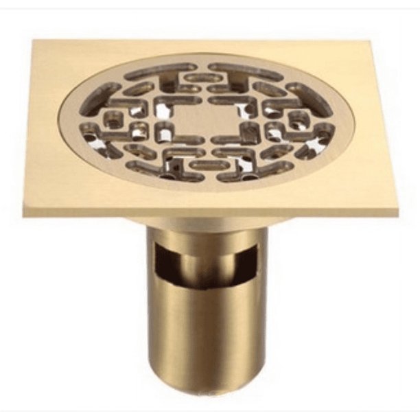 Desagüe de piso con desodorante autoabsorbente sellado de agua profunda Desagüe de ducha cuadrado de latón Desagüe de piso antiolor para baño de gran calibre, 10 x 10 cm Sailing Electrónica