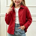 thumbnail image 6 of BLVB Toddler Baby Boys Girls Long Sleeve Button down Shirts Classic Collared Lightweight Jackets Kids Fall Clothes(Red,2-3Years), 6 of 7