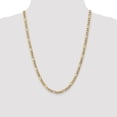 thumbnail image 2 of Real 14kt Yellow Gold 5.75mm Semi-Solid Figaro Chain; 24 inch; Lobster Clasp; for Adults and Teens; for Women and Men, 2 of 5