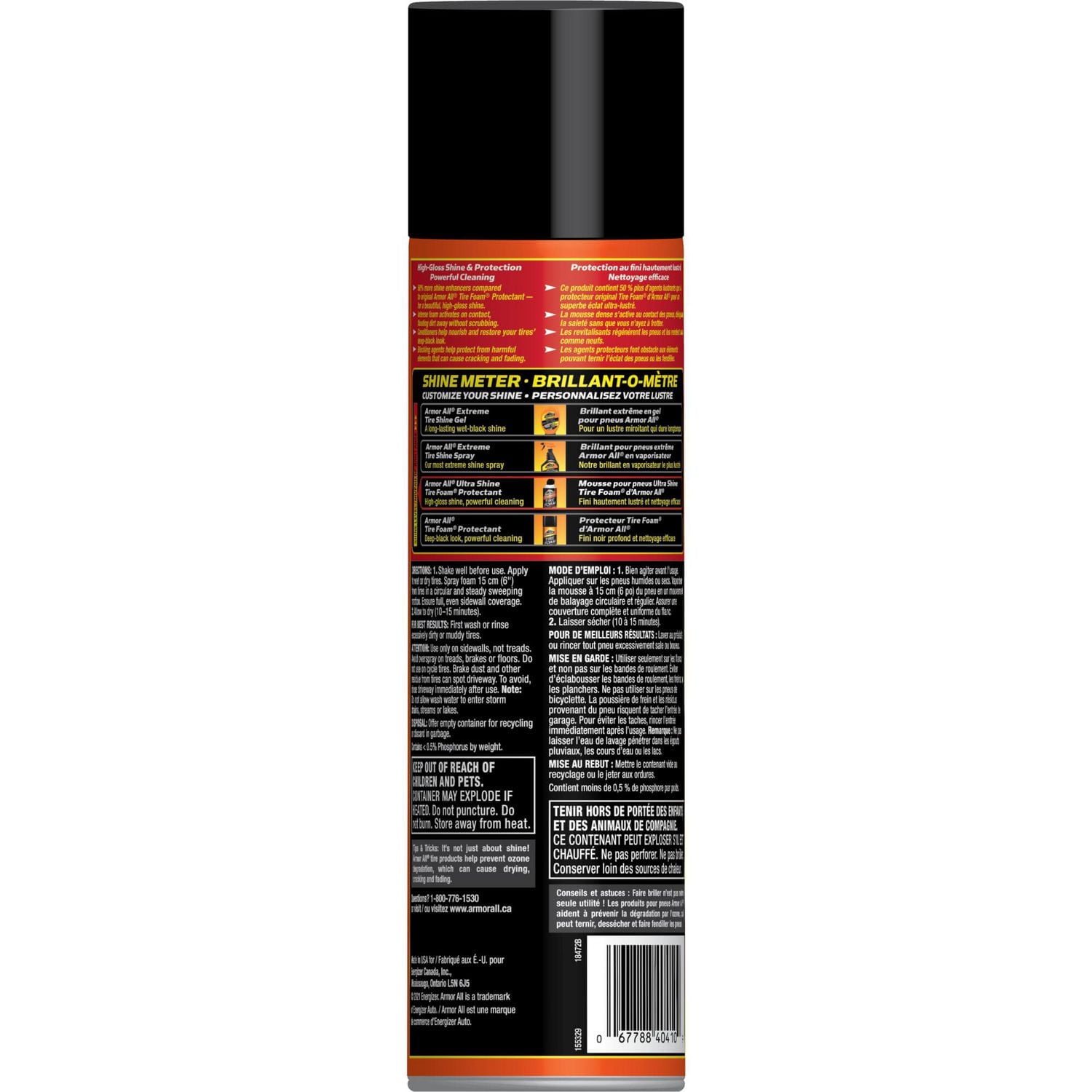Armor All Ultra Shine Tire Foam Protectant Aerosol (18 ounces), Tire Foam Protectant Aerosol