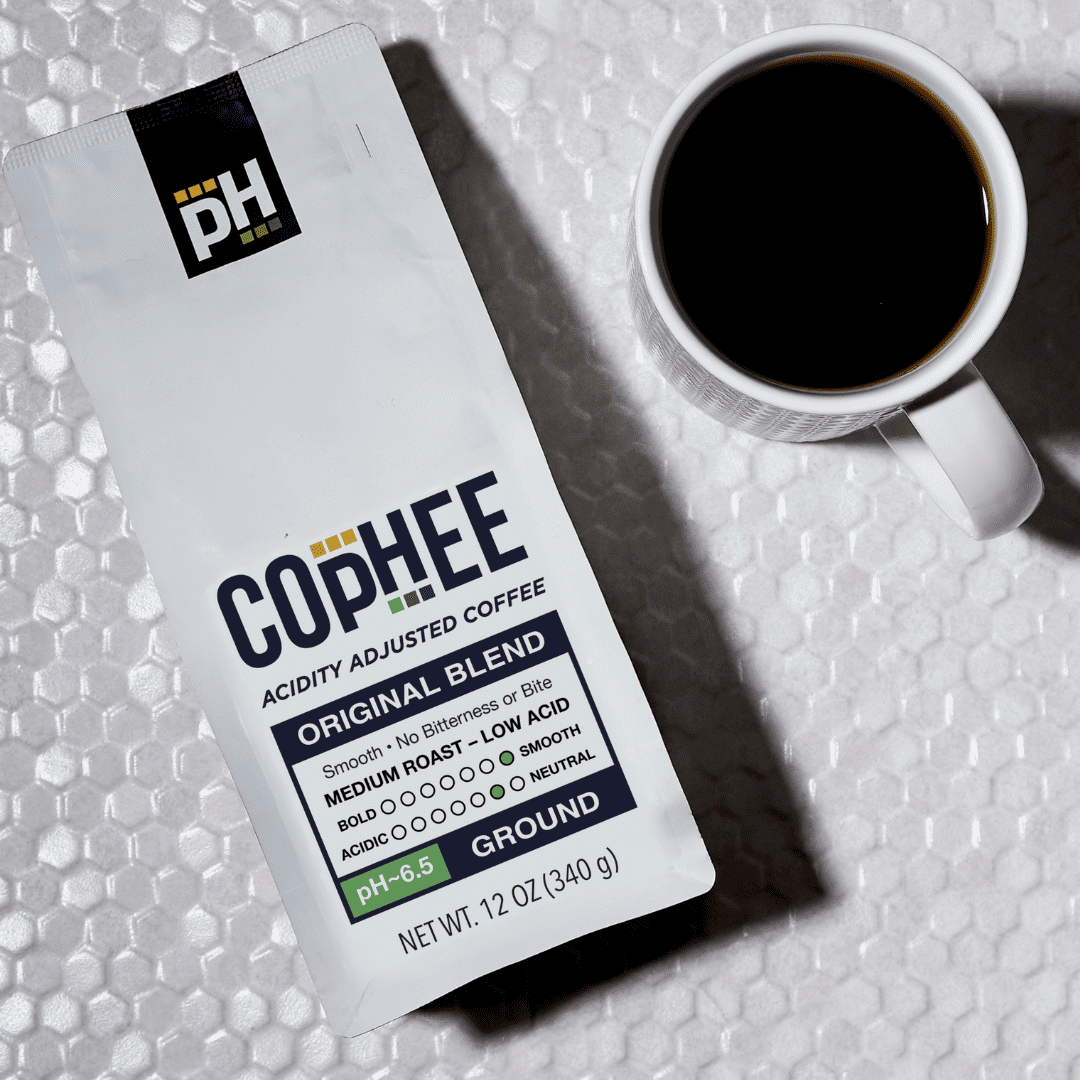 coppi☺︎　0922 COpHEE Low Acid Medium Roast Coffee, Ground Arabica, 12 oz