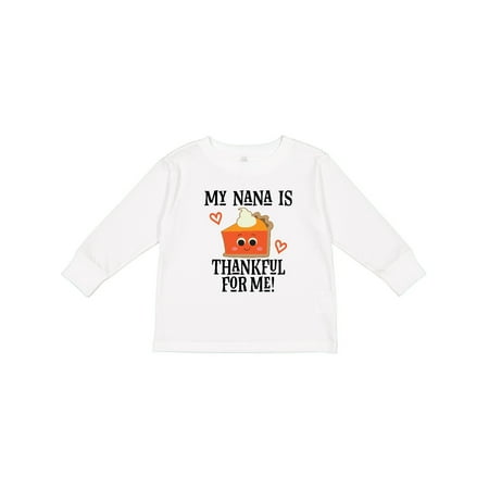 

Inktastic Thanksgiving Nana Thankful for Me Gift Toddler Boy or Toddler Girl Long Sleeve T-Shirt