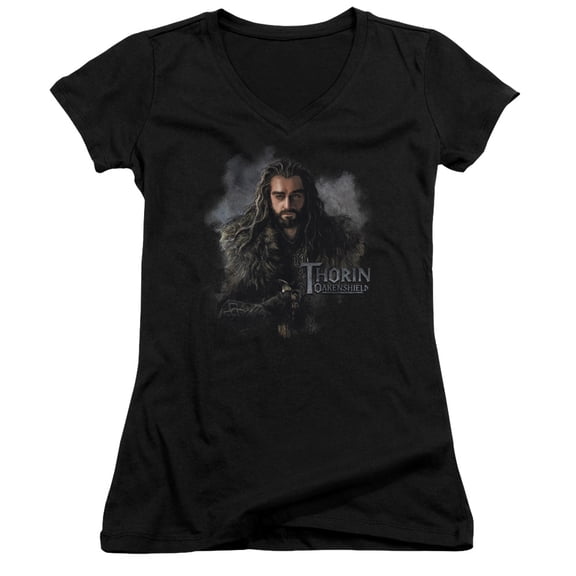 The Hobbit Thorin Oakenshield Junior Women's V-Neck T-Shirt Black
