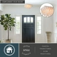 thumbnail image 2 of Elsa 16-in W Satin Nickel Capiz Shell Coastal Flush Mount Ceiling Light Fixture, 2 of 10