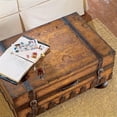 thumbnail image 2 of Bowery Hill Modern Wood Top Brown Finish Wood Trunk Coffee Table, 2 of 7