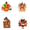 thumbnail image 2 of Bewildely 4 piezas, colgante, letrero de madera de pavo de Acción de Gracias, decoración del hogar, pavo de otoño, ideal para cocinas, hogares Decoración del hogar do, 2 of 6