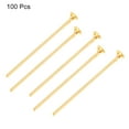 thumbnail image 3 of Uxcell 100Pcs Flat Head Pins for Jewelry Making 50mm Brass Flat Head Pins Jewelry Head Pins 20 Gauge Gold, 3 of 5