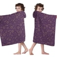 thumbnail image 4 of Purple Sun Planet Rocket Star Pattern Hooded Bath Towel，50"x30" for Ages 3 To 12 Kids, Quick Dry Lightweight Soft Microfiber Hood Beach Towel Cover Up for Kids, 4 of 7