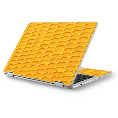 Skins Decals for Asus Chromebook 12.5" Flip C302CA Laptop Vinyl Wrap / Yellow Honeycomb