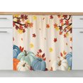 thumbnail image 2 of Orange Blue Pumpkin Fall Sink Skirt 11"Wx13"L,Dustproof Under Sink Curtain with Self Adhesive Tape,Branches Thanksgiving Maple Leaf Cabinet Curtain Cover for Bathroom Vanity,Kitchen Storage Shelf, 2 of 9