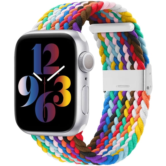 Compatible with Apple Watch Bands 44mm 40mm 38mm 42mm 41mm 45mm 46mm 49mm, iWatch Bands Women Men,Adjustable Braided Solo Loop Elastic Sport Band for