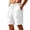 A White, variant on Mens Casual Shorts Cotton Summer Beach Shorts Shorts for Men Casual Men's Solid Color Casual Sports Elastic Waist Drawstring Pocket Shorts White S