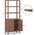 thumbnail image 3 of Bookshelf Bookcase, 5 Tier Wooden Bookcases with Open Shelf & Doors Cabinet, 71 in Tall Bookcase with Adjustable Shelves, Farmhouse Bookshelves Library Bookcase for Living Room Home Office, 3 of 6