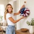 thumbnail image 6 of 250th Anniversary Patriotic Wreath, Red White and Blue Wreath All-Weather Farmhouse Outdoor Holiday Decoration, Memorial Wreaths 4th of July Wreaths for Front Door, 6 of 6