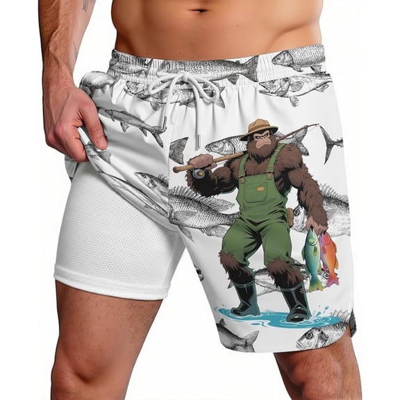 Mens Casual Shorts with Printed Design Relaxed Fit Summer Bottoms Shorts